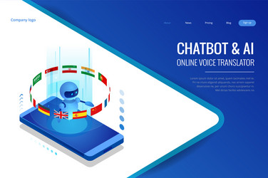 isometric online language learning with artificial vector image