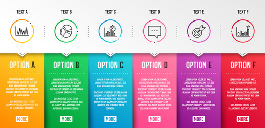 line graph target and report timer icons set vector image