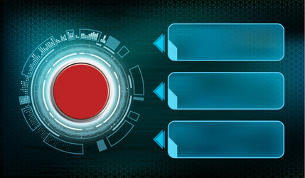 red futuristic switch button with frame vector