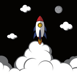 Rocket ship launch vector