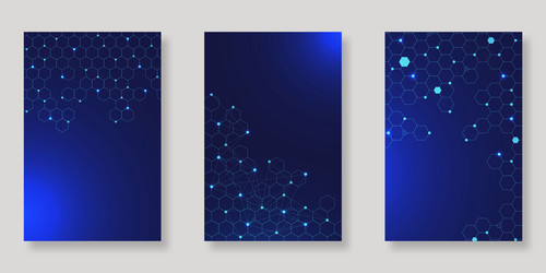 set of abstract futuristic hexagon for network vector image