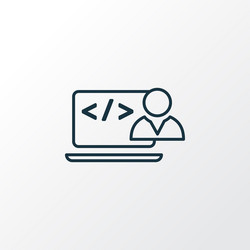 Custom coding icon line symbol premium quality vector
