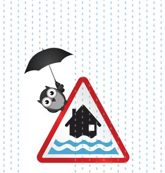 Flood warning sign collection Royalty Free Vector Image