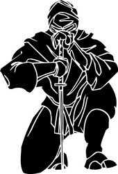 Ninja Silhouette Warrior Vector Image