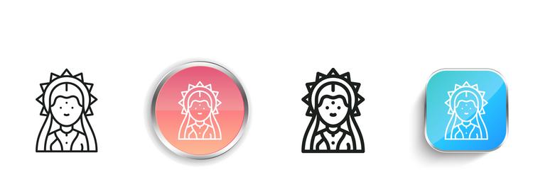 lakshmi icon thin linear regular and button style vector image