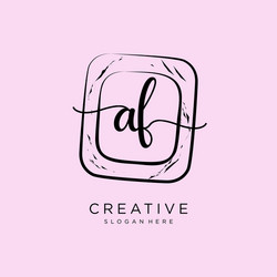 Af initial handwriting logo template Royalty Free Vector
