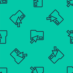 blue line cursor click document folder icon vector image