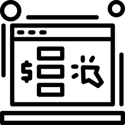 cost per click linear style icon design vector image