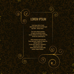 Golden frame on dark background vector