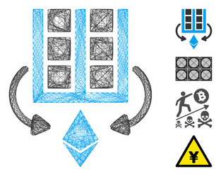 linear ethereum mining farm mesh vector image