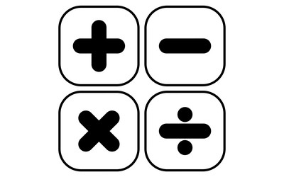 simple line drawing icon of arithmetic quadratic vector image