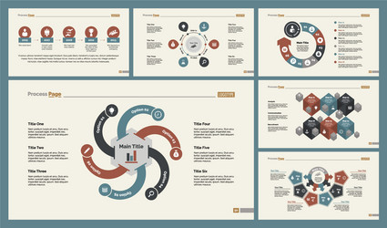 six production charts slide templates set vector