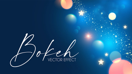 Abstract blue background with bokeh effect vector