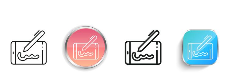 device icon thin linear regular and button style vector image