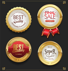 golden sale labels retro vintage design vector