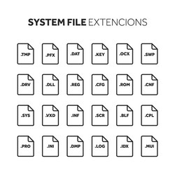 lineoutline flat style icon set source code vector image