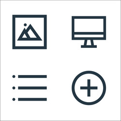 user interface line icons linear set quality vector image