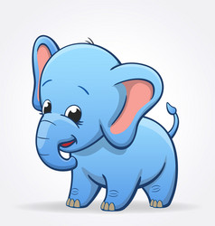 Adorable Blue Baby Elephant Vector Image