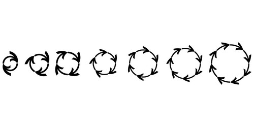 circular arrows chart icon set cursor vector image