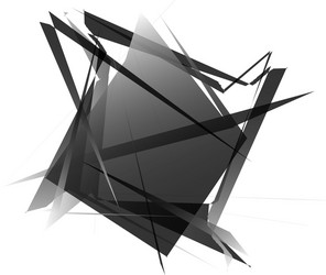 Edgy angular monochrome geometric element vector