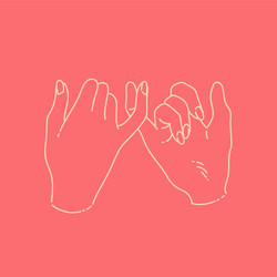 linear hand drawn on pinky swear promise with two vector