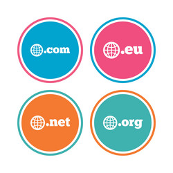 Top-level domains signs com eu net and org vector