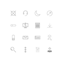 User interface simple linear icons set outlined vector