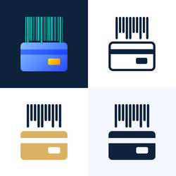 barcode with a credit card stock icon set vector