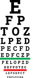 Eye test chart e vision exam Royalty Free Vector Image