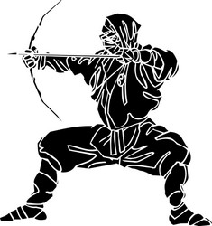 Ninja Silhouette Warrior Vector Image