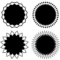 set of 4 different geometric circular elements vector image
