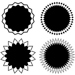 Set of 4 different geometric circular elements vector