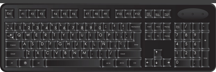 Computer keyboard icon image vector