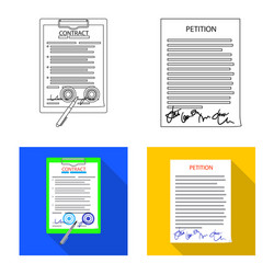 isolated object of form and document logo vector image