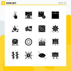 Modern set 16 solid glyphs pictograph spa vector