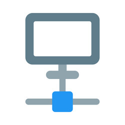 Server computer connected to an internet network vector