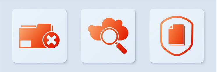 set search cloud computing delete folder vector image