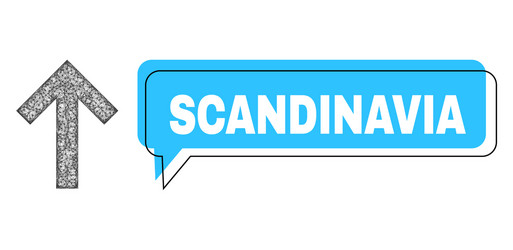 shifted scandinavia message cloud and net arrow up vector image