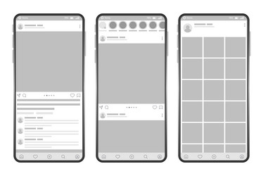 smartphone interface post mock up with carousel vector image