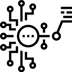 artificial model neural network line icon vector image