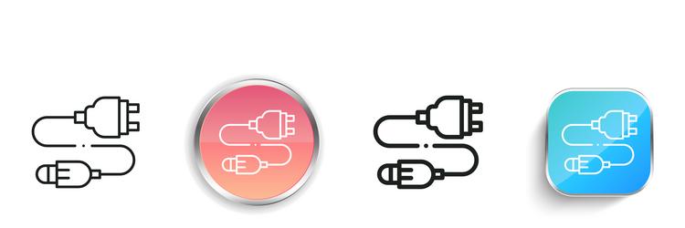cable icon thin linear regular and button style vector image