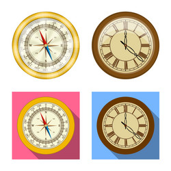 isolated object of clock and time logo set vector image