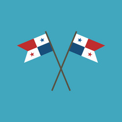panama flag icon in flat design vector image