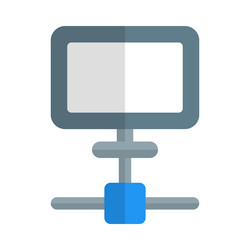 Server computer connected to an internet network vector