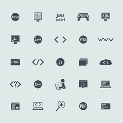 set of programming icons vector image