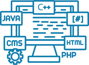 Web programming linear icon concept vector