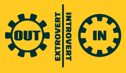extrovert vs introvert metaphor vector