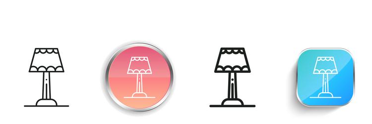 lamp icon thin linear regular and button style vector image