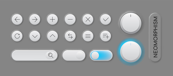 modern trendy smoothy ui set buttons for apps vector image