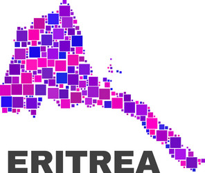 mosaic eritrea map of square elements vector